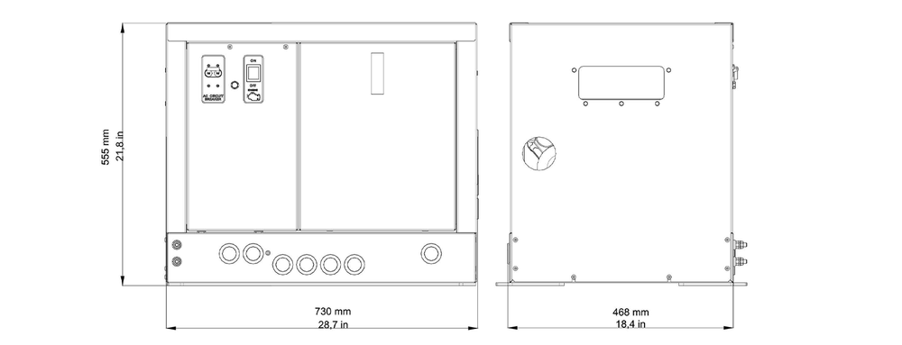 MASE GENERATORS - MARINER 960 S - 9.6 KW - 60Hz - 3600 RP mariner-960-s - DIMENSIONS